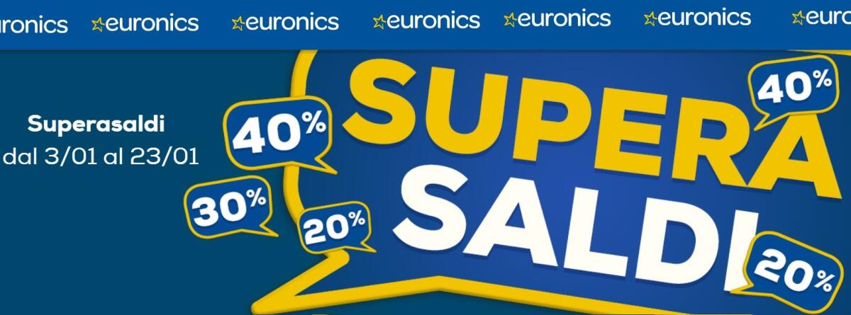 Volantino e promo Online Euronics SUPERA SALDI [3-23 gennaio 2019] - 