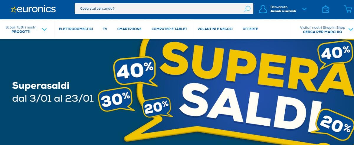 SUPERASALDI disponibile anche online da EURONICS fino al 23 gennaio - 
