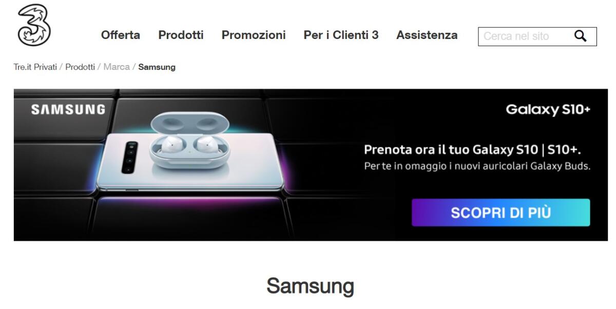 Samsung Galaxy S10 ed S10+ in preordine con 3 Italia: Ecco tutti i dettagli - 