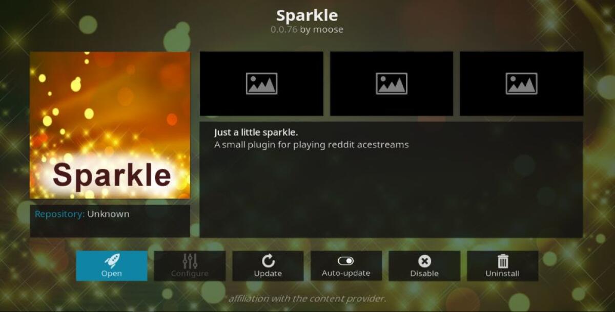 Sparkle: Addon Kodi per Sport in Streaming con Link AceStream - 
