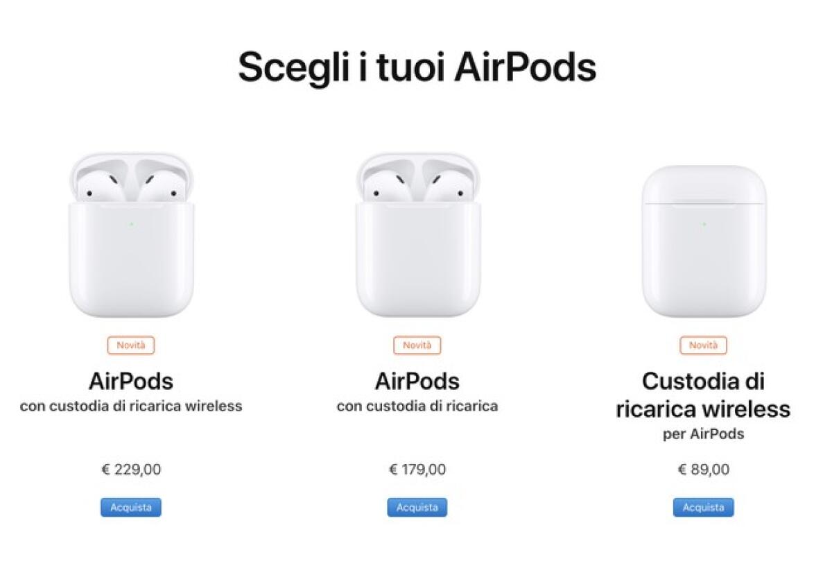 Apple AirPods di 2a gen Ufficiali: Ricarica Wireless e prezzi immutati (ma anche no) - 