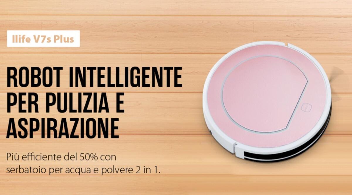 ILIFE V7s Plus in offerta a 140 euro: Robot aspirapolvere e lava pavimenti - 
