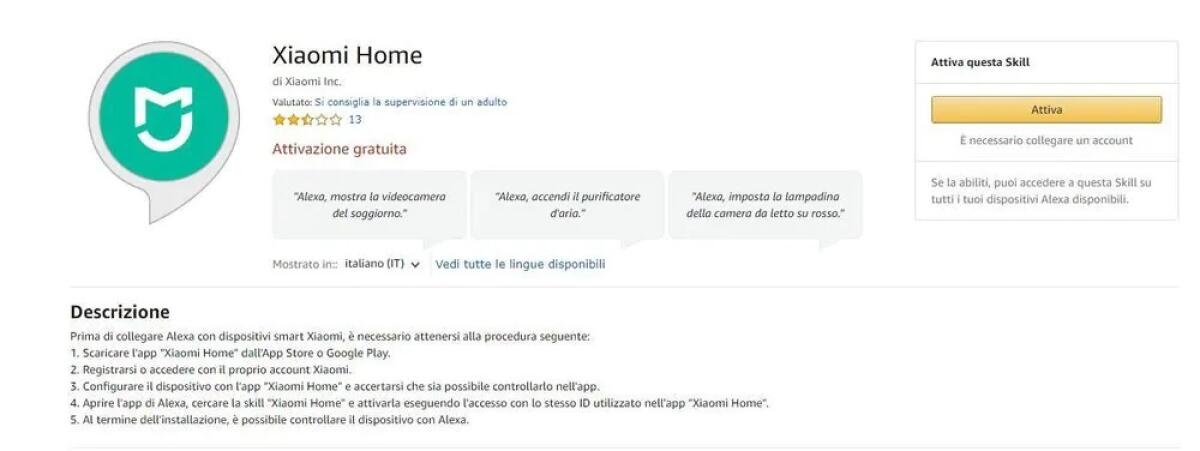Amazon Alexa controlla dispositivi Xiaomi Home in Italiano finalmente - 