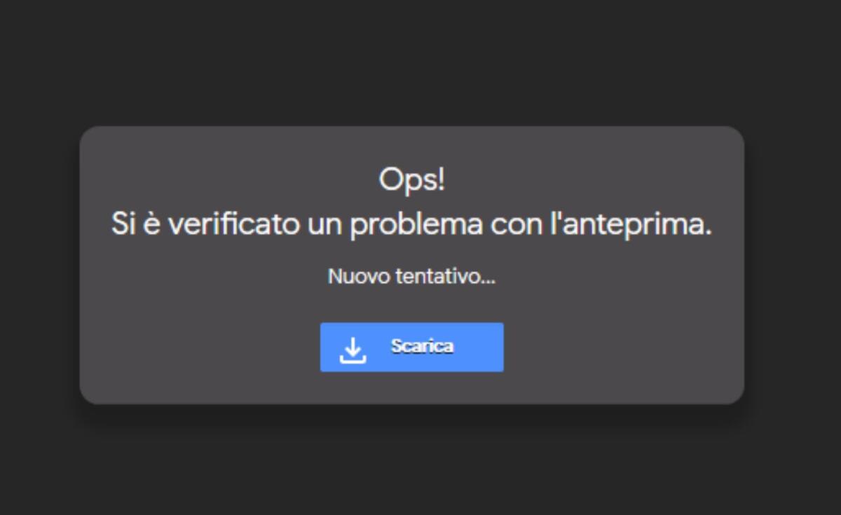 Si è verificato un problema con l'anteprima su Google Drive: Cos'è e come risolvere - 
