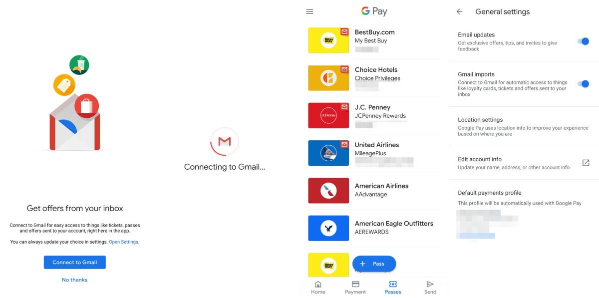 Google Pay si integra con GMail ed importerà Carte Fedeltà, Biglietti ed Offerte - 