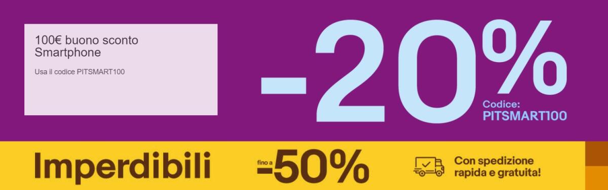 eBay suona la carica: Codice Sconto -20% e Imperdibili 50% di sconto - 