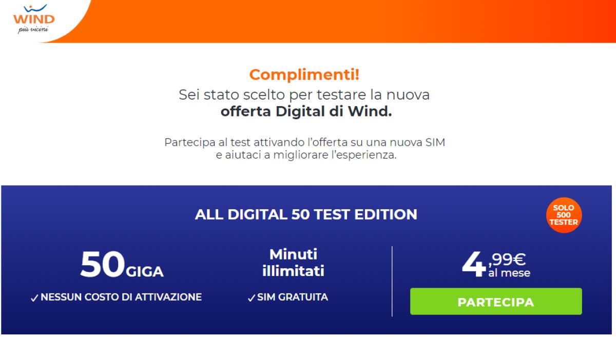 Wind ti paga per provare la sua Miglior Tariffa di sempre - 