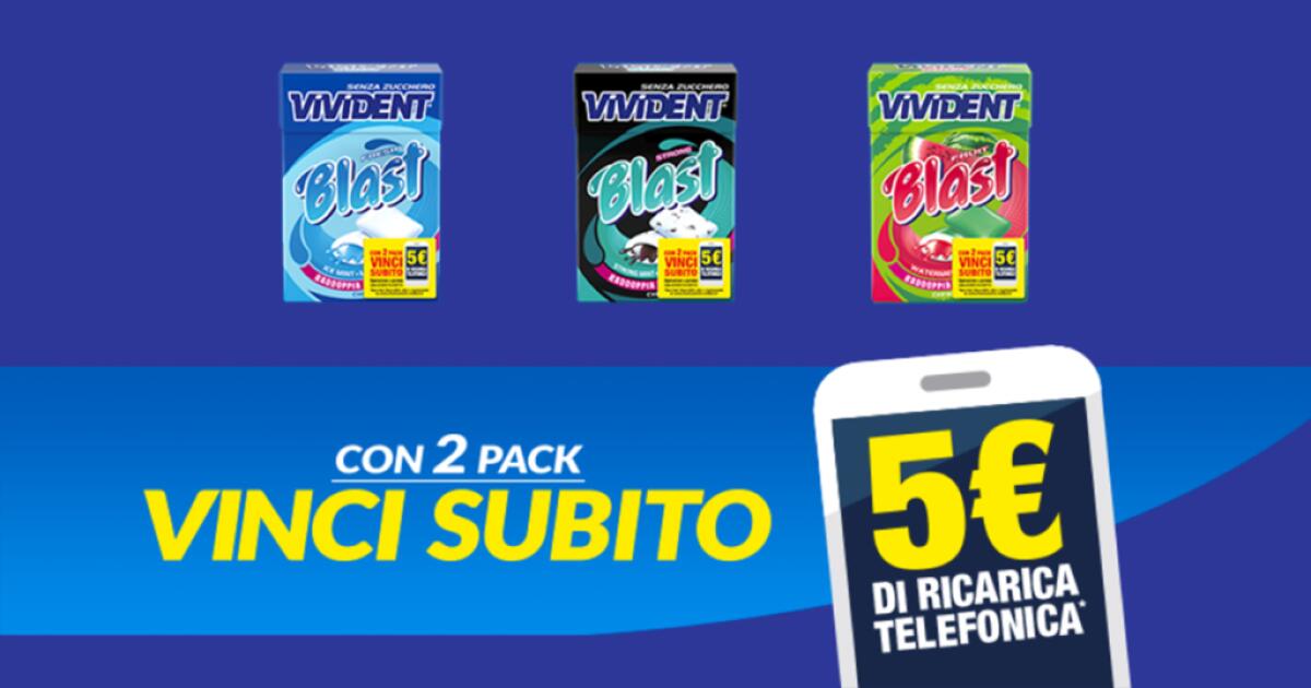 Ottieni subito una ricarica da 5 euro con Vivident - 