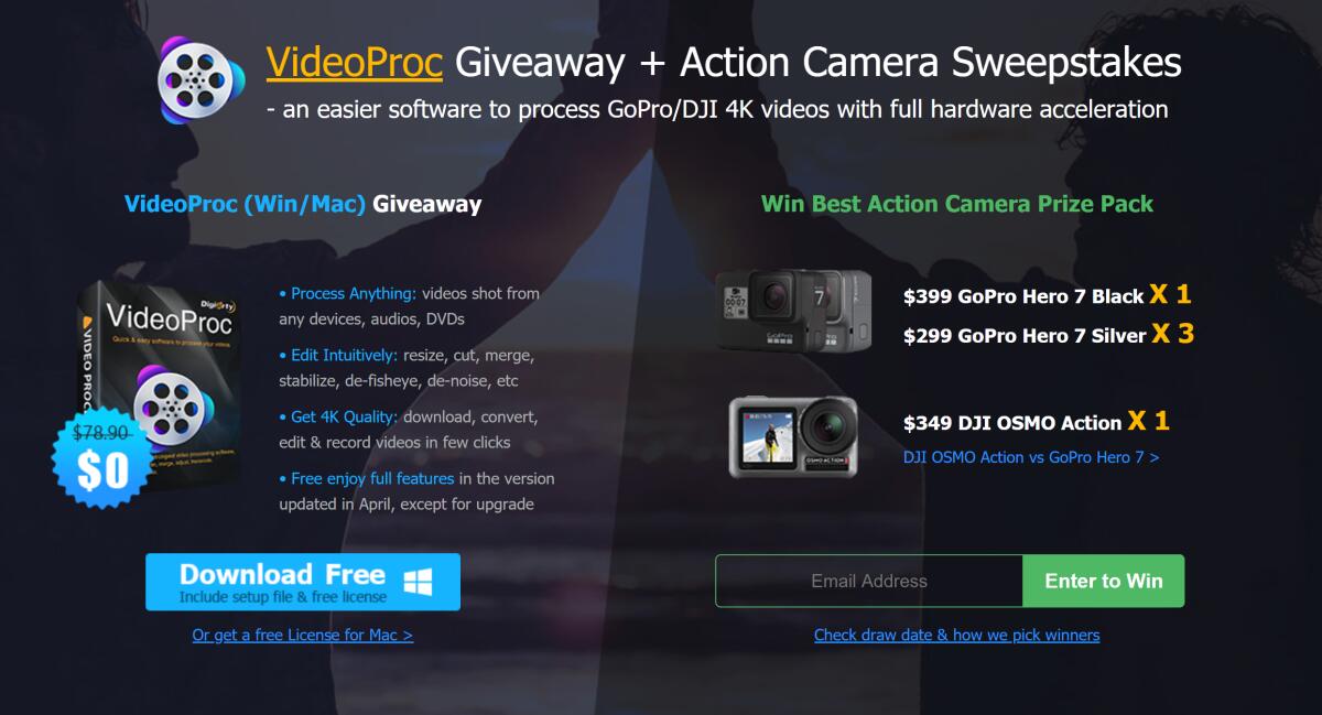 Prova a vincere GoPro Hero 7 e DJI OSMO Action - 