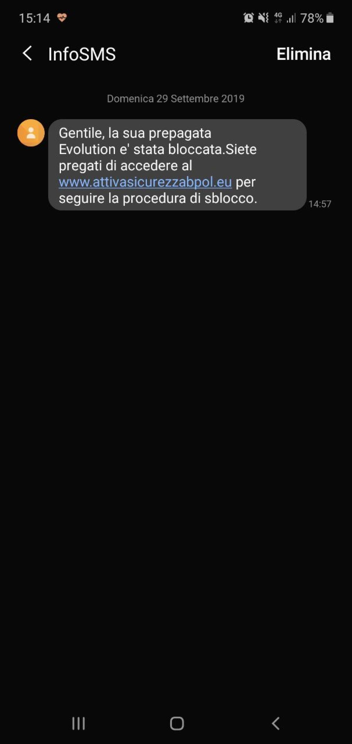 "La sua prepagata Evolution è stata bloccata": è una truffa? - 