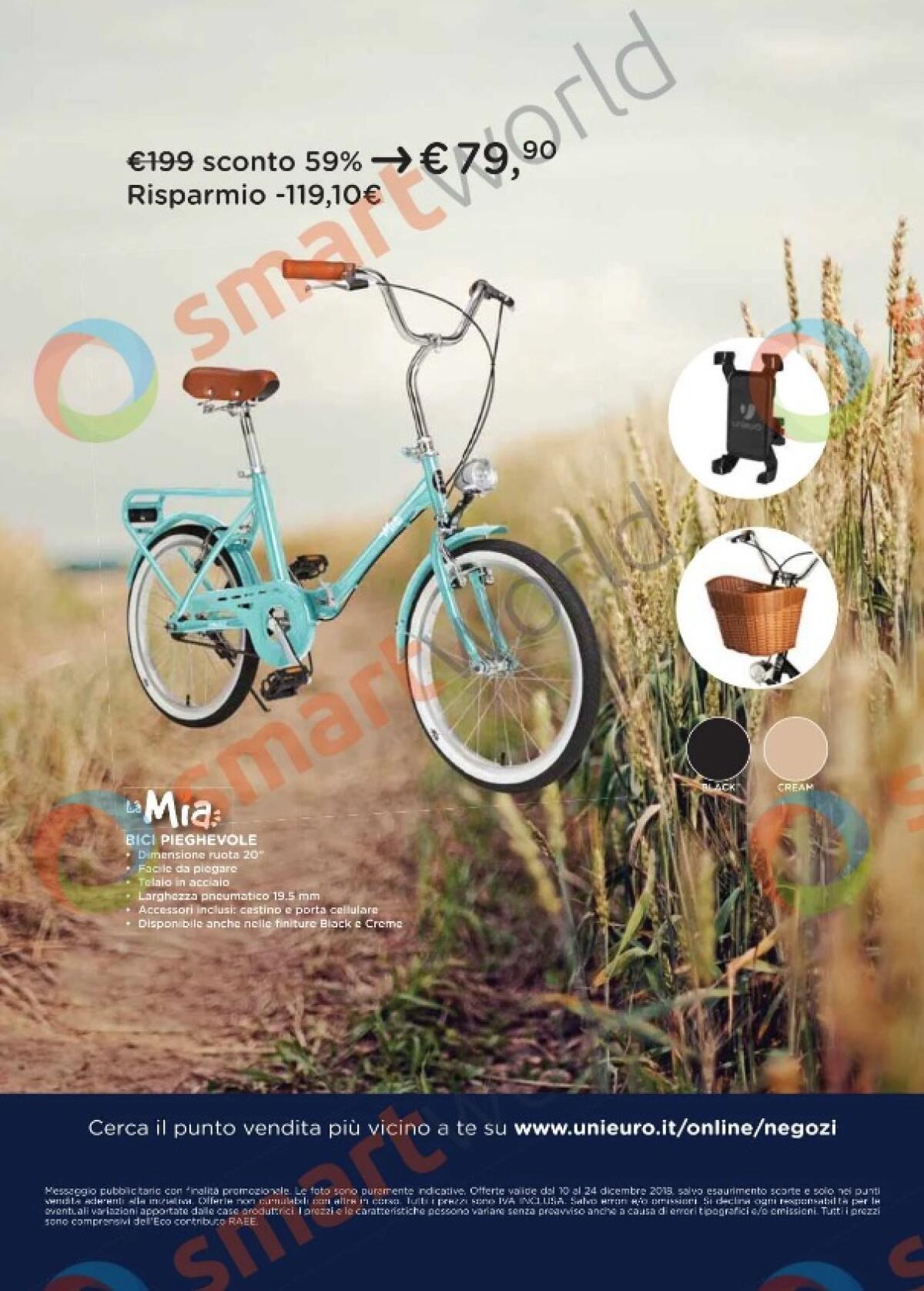 Bici pieghevole Unieuro in offerta a 79 euro - 