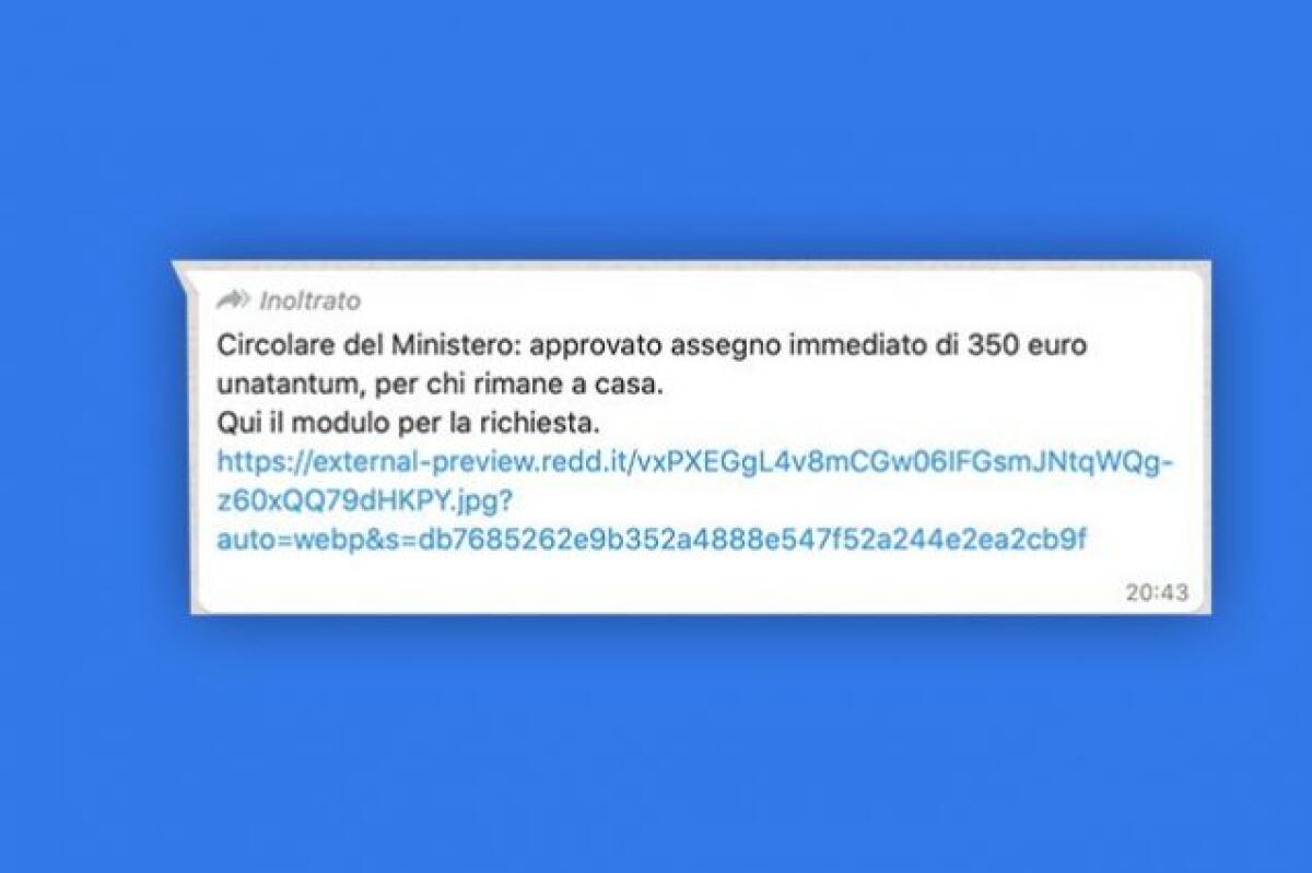 "350 euro a chi rimane a casa": ATTENZIONE ALLA TRUFFA - 