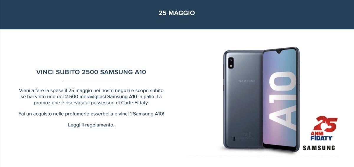 Vinci Samsung Galaxy A10 da Esselunga | SOLO OGGI - 