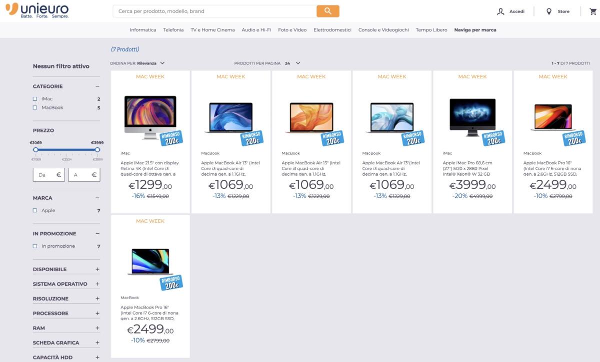 Arriva la “Mac Week” da Unieuro fino al 24 Settembre | MIGLIORI OFFERTE - 