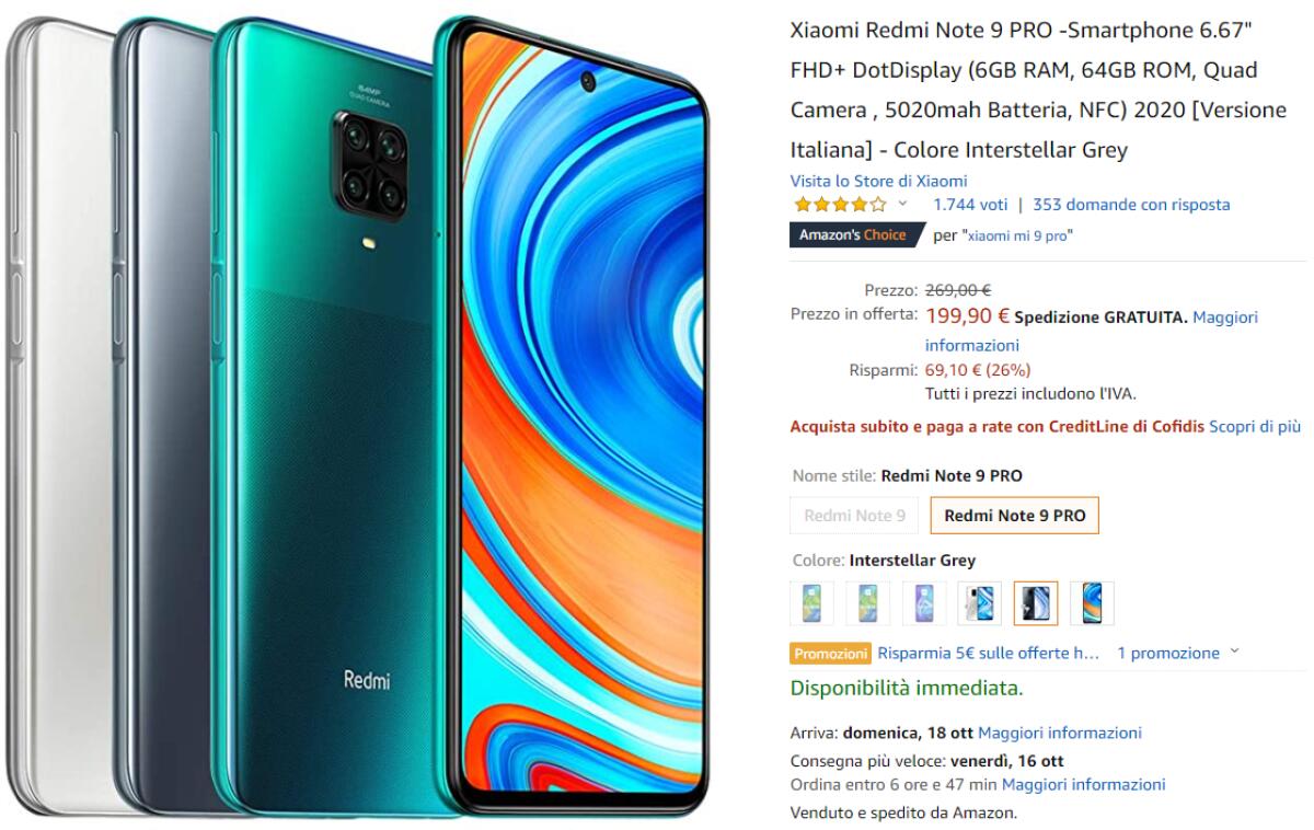 Smartphone Redmi 9 Pro in OFFERTA su Amazon [Prime Day 2020] - 
