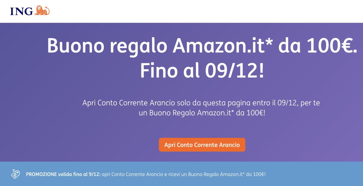 Ricevi SUBITO un buono Amazon da 100€ con Conto Corrente Arancio - 