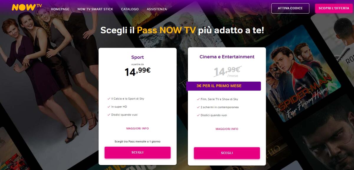 NOW TV: come avere Cinema e Serie TV a 3 euro per un mese - 