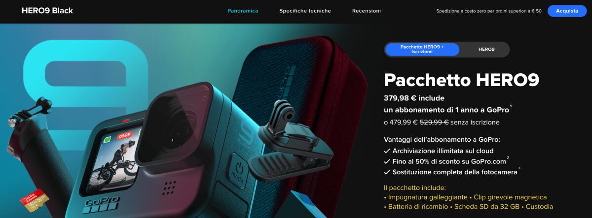 GoPro Hero 9 + Accessori SOLO OGGI a 379 euro: ecco dove - 