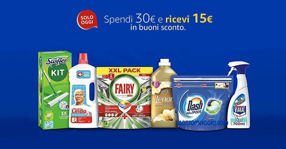 Amazon: spendi 30€ e ricevi 15€ in buoni sconto - 