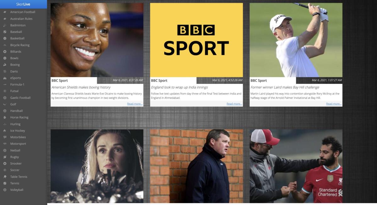 Skorlive: fantastico sito per lo Sport in Streaming GRATIS - 