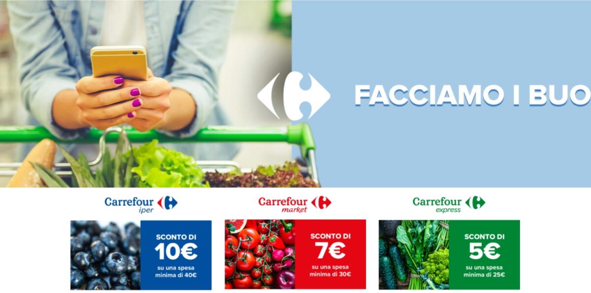 Buoni Carrefour da 5, 7 e 10 euro: scaricali SUBITO Qui - 