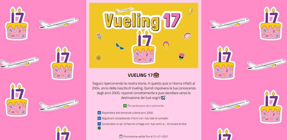 Concorso #Vueling17: vinci gratis un volo A/R a tua scelta per 2 persone | Come Partecipare - 