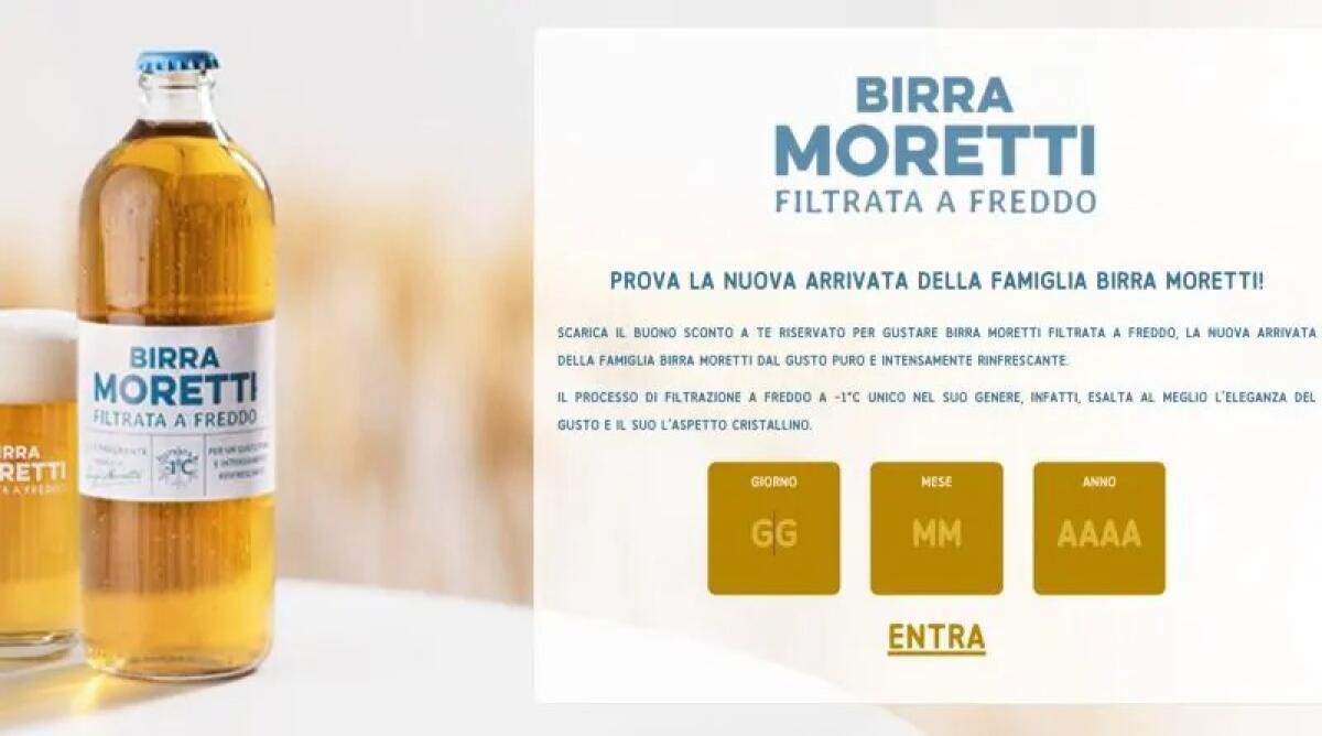 Buono Sconto 50 cent per provare Birra Moretti filtrata a freddo - 
