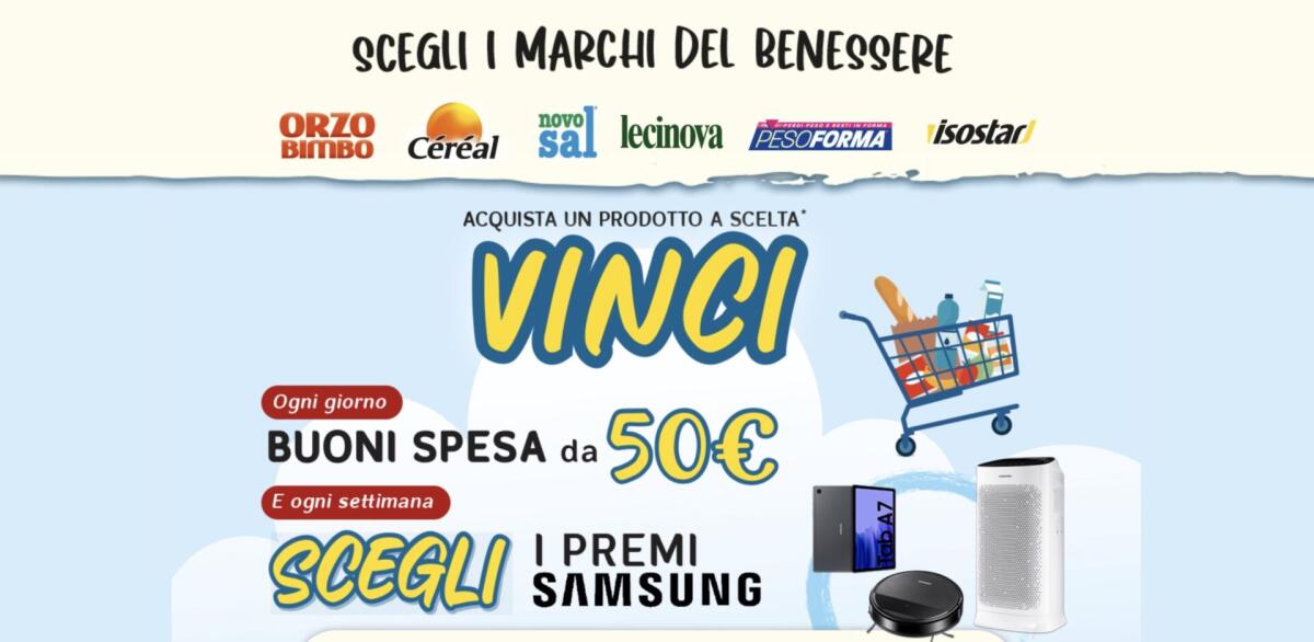 Concorso Marchi del Benessere: vinci buoni spesa e premi Samsung | Come Partecipare - 