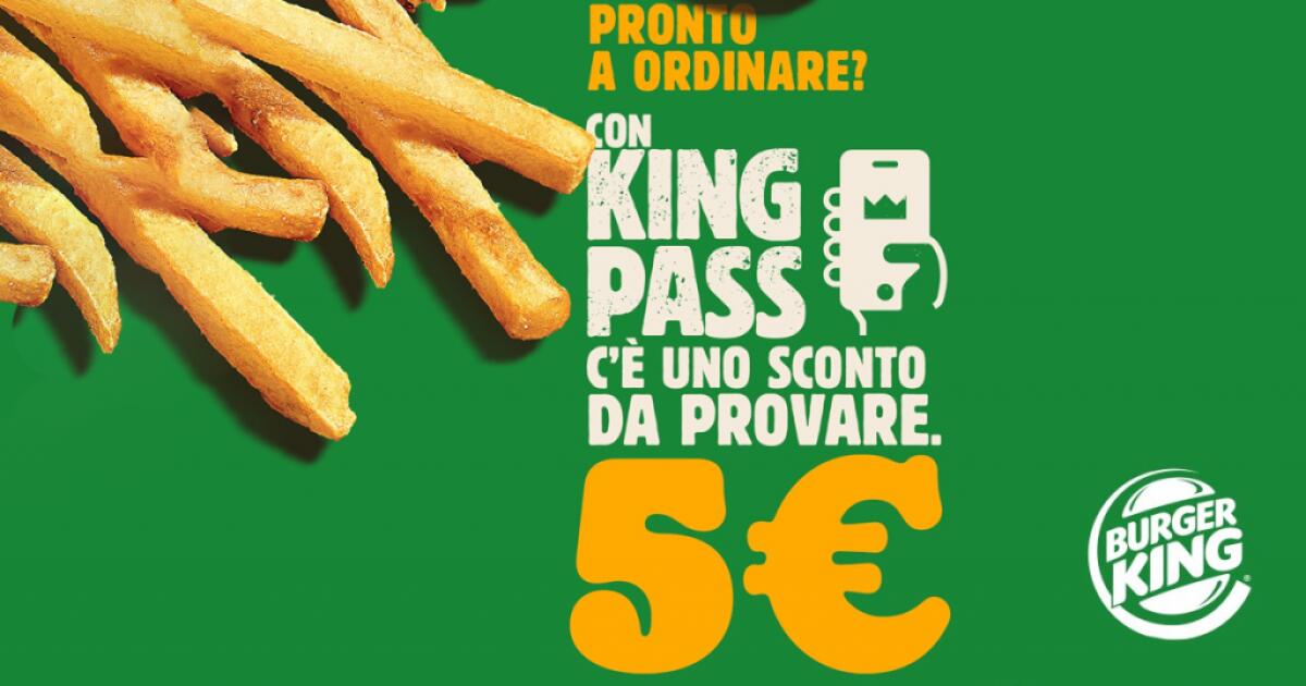 Burger King: SCONTO di 5€ su spesa minima di 13€ - 