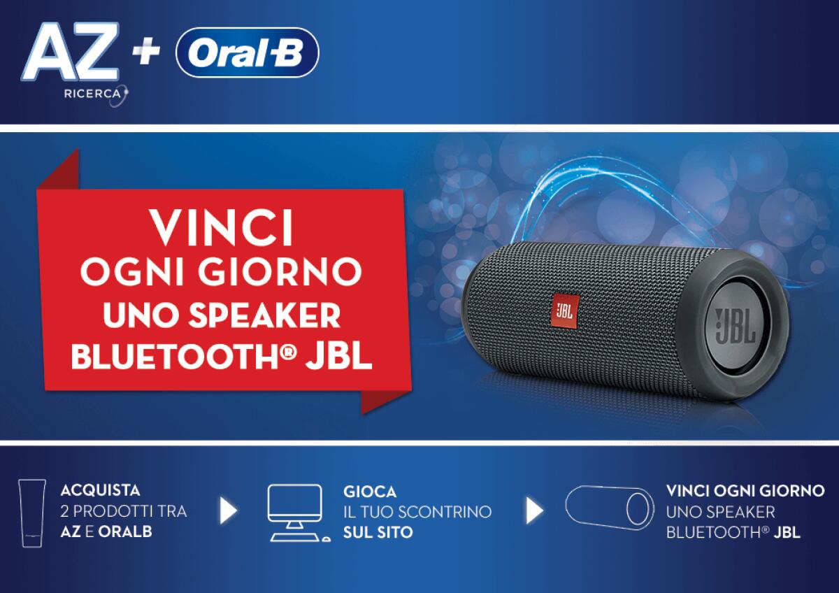 Concorso AZ e Oral-B: vinci speaker bluetooth JBL | Come Partecipare - 