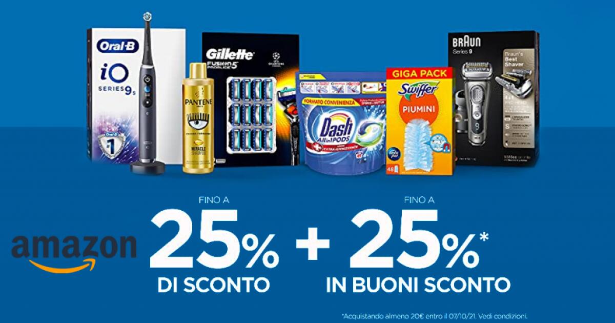 Amazon promozione “Raddoppia il risparmio”: spendi 20€ e ricevi il 25% indietro - 