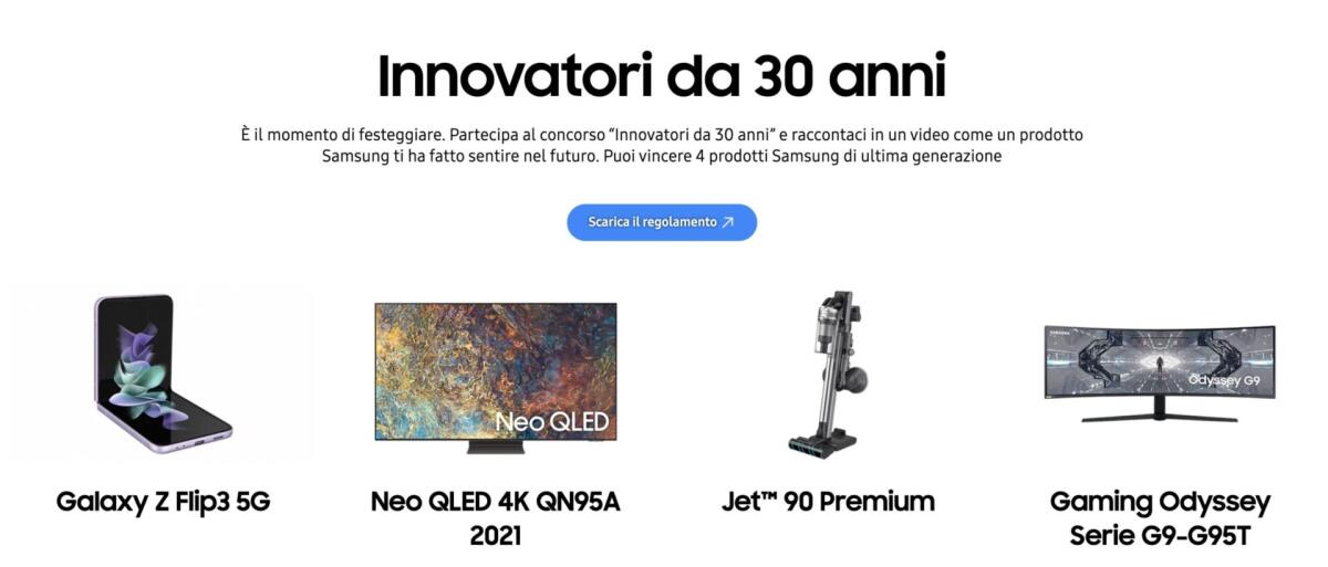 Concorso Samsung: vinci Galaxy Z Flip 3 o TV Neo QLED 4K | Come Partecipare - 