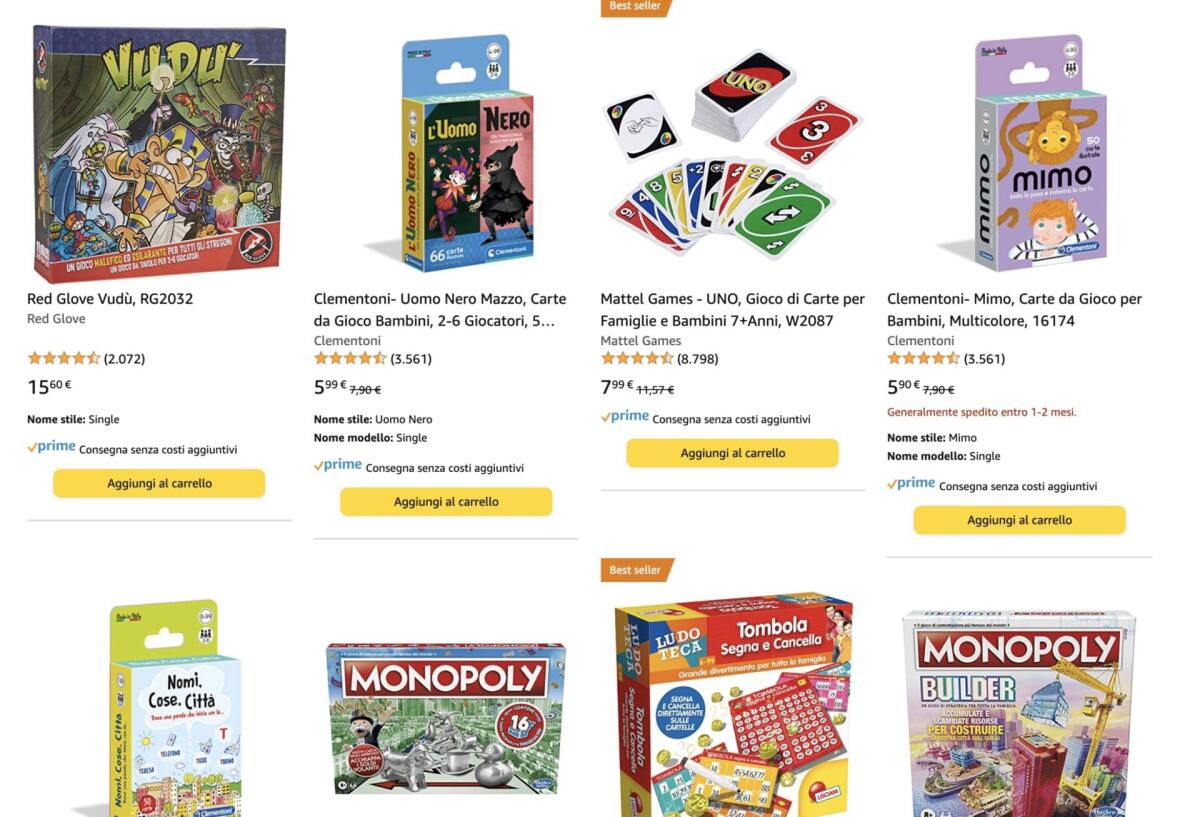 Offerta giochi da tavolo Amazon: prendi 3, paghi 2 | Fino al 6 Gennaio - 