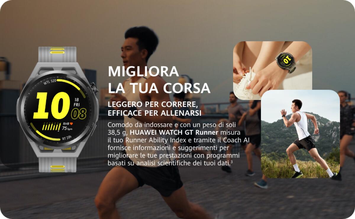 Huawei Watch GT Runner in sconto (FreeBuds 4i in regalo) - 