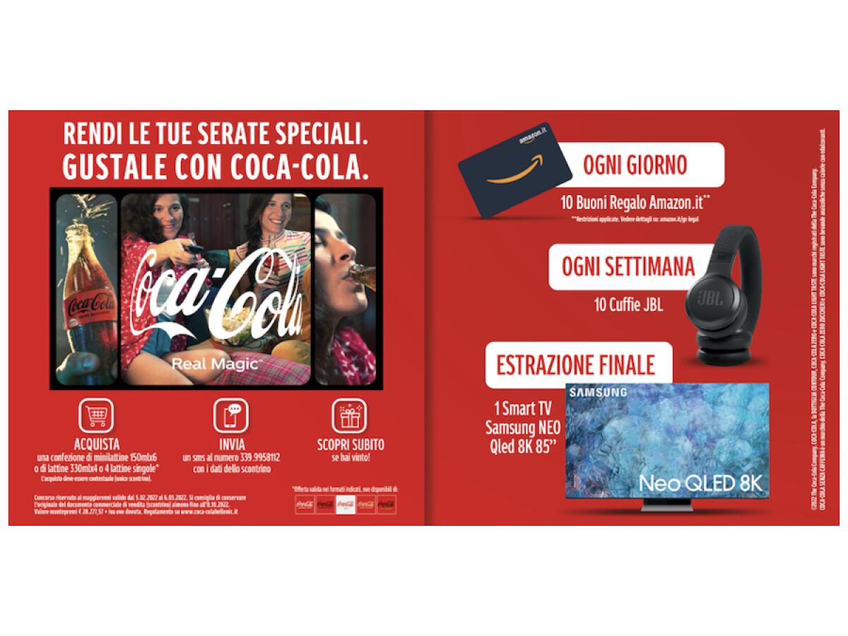Concorso Coca Cola: vinci buoni Amazon, cuffie JBL, Tv | Come Partecipare - 