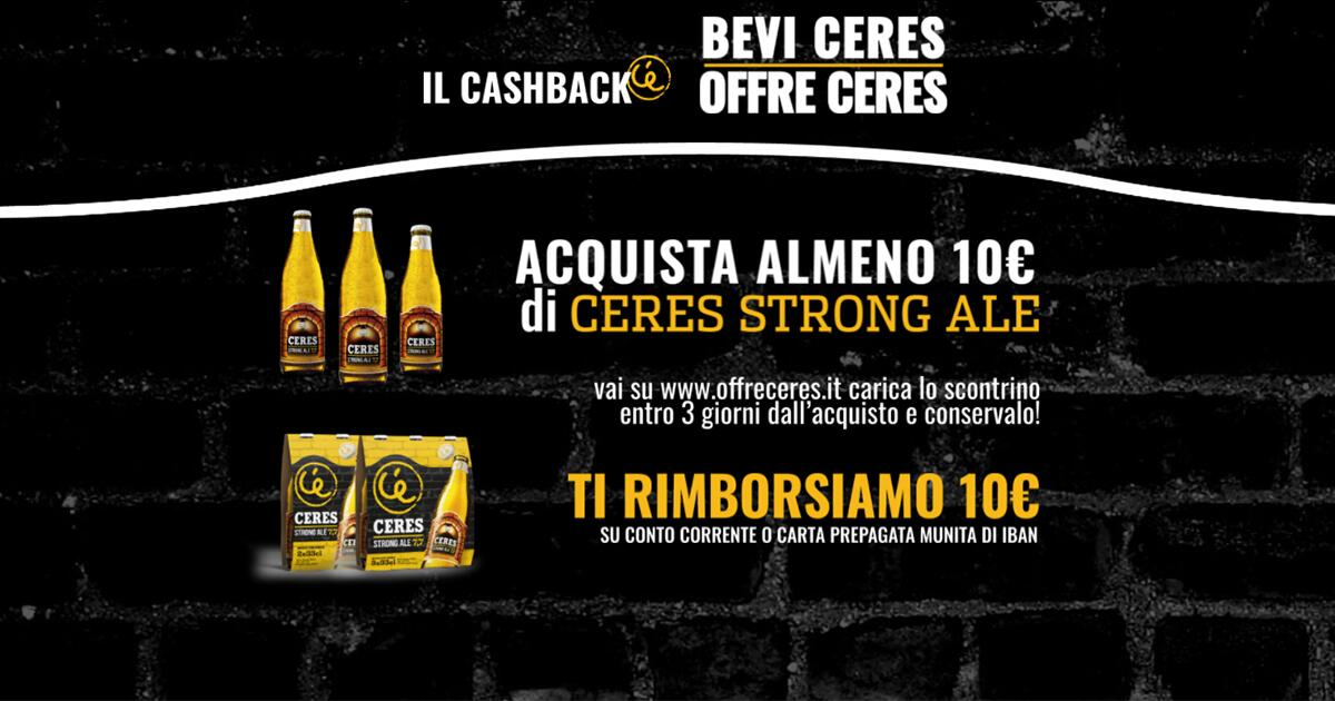 Cashback Ceres: Ottieni 10 euro di rimborso | ECCO COME - 