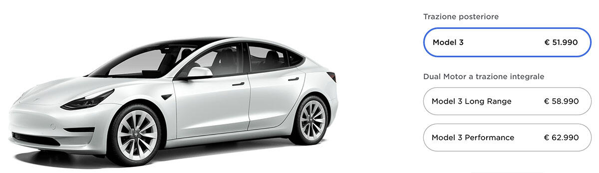 Tesla aumenta i prezzi: la Model 3 costa 2000 euro in più - 