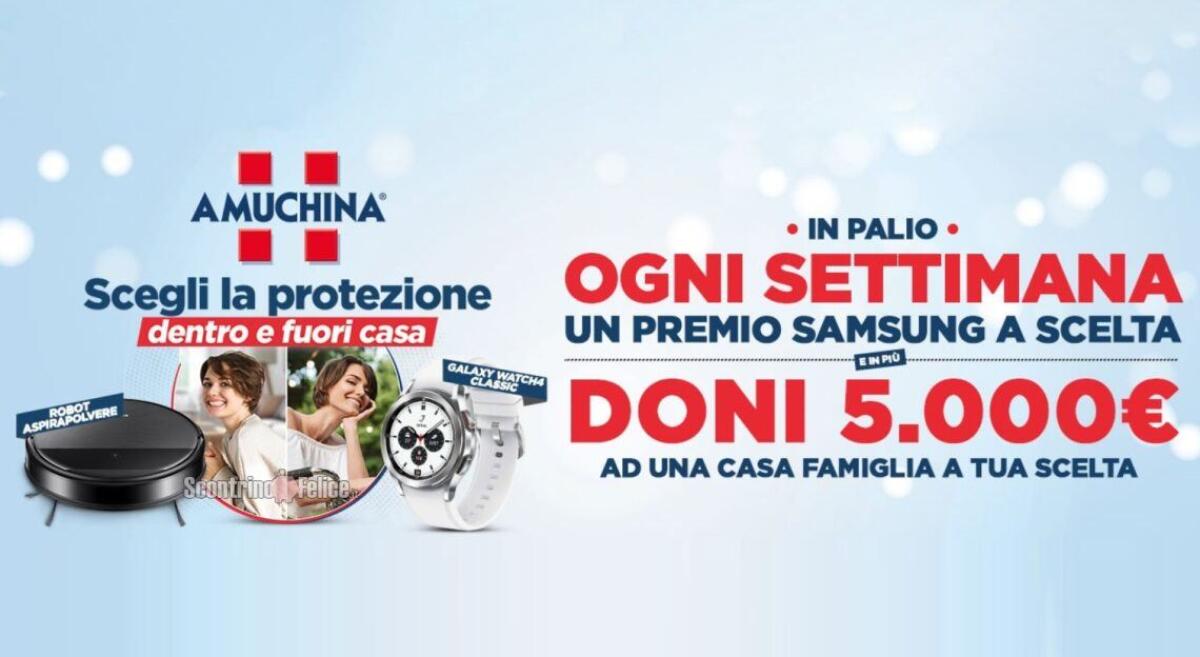 Concorso Amuchina: vinci Galaxy Watch4 e Robot Aspirapolvere | Come Partecipare - 