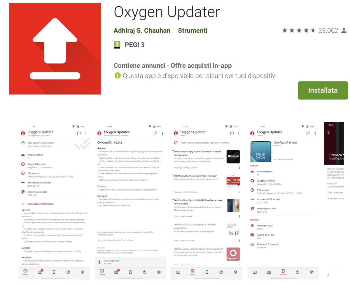 Scaricare aggiornamenti per smartphone OnePlus con Oxygen Updater - 