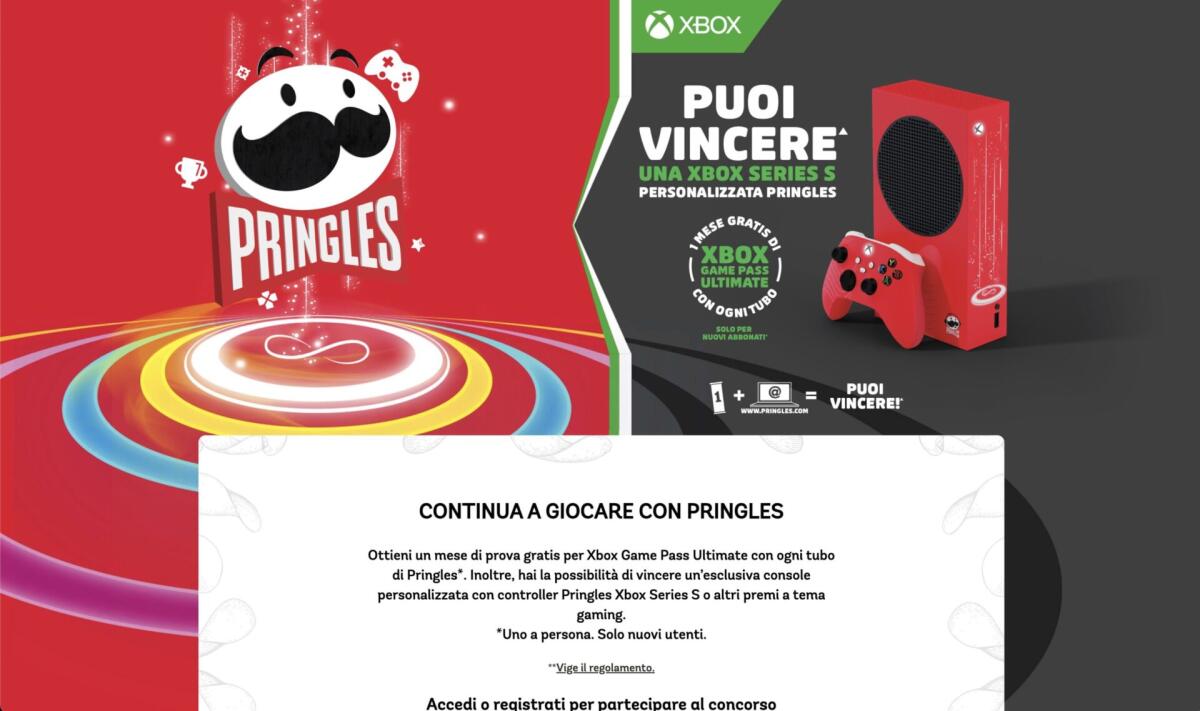 Concorso Pringles: vinci Xbox Serie S e altri premi | Come Partecipare - 