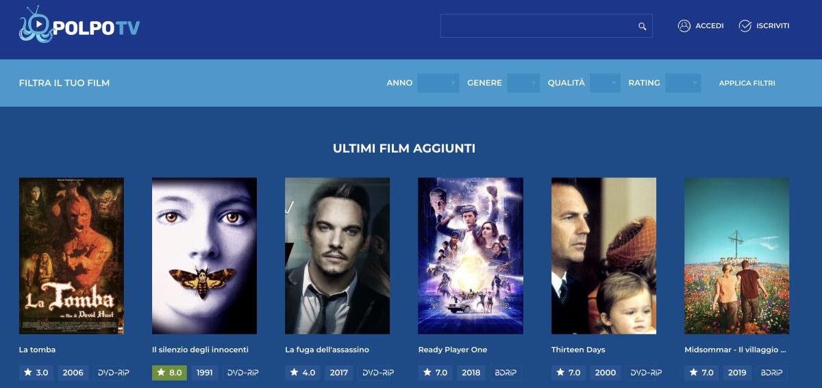 Polpo TV: nuovo sito per guardare film streaming gratis | NUOVO INDIRIZZO - 