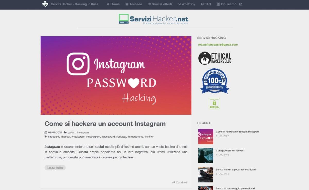 Servizihacker.net: è un sito affidabile o una truffa? - 