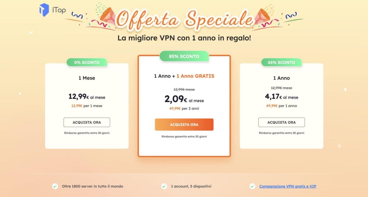 Come avere iTop VPN a 2€ al mese per 2 anni | OFFERTA - 