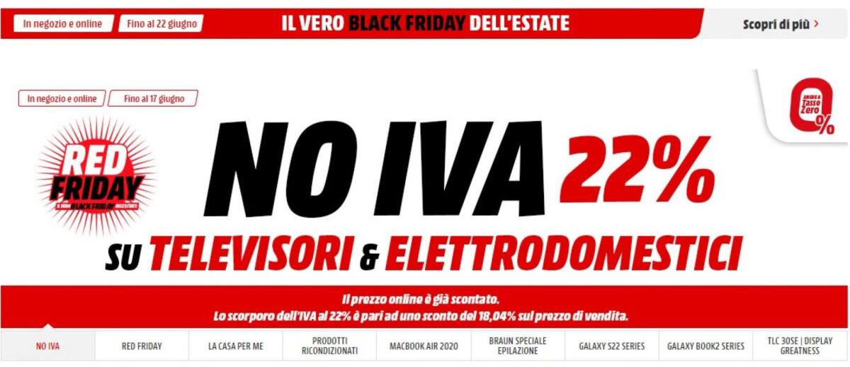 MediaWorld NO IVA su Televisori e Grandi Elettrodomestici - 