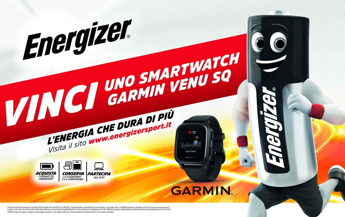 Concorso Energizer: vinci Garmin Venu SQ Music | Come Partecipare - 