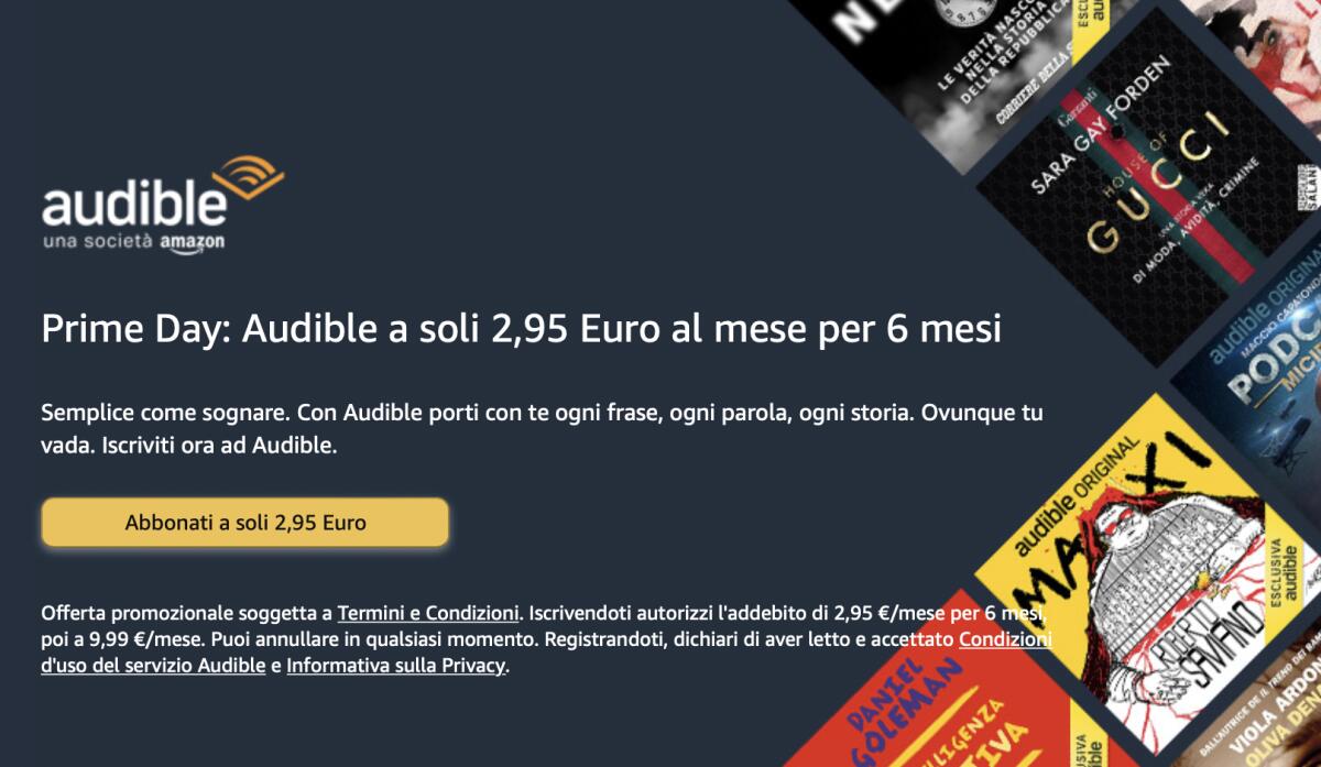 Come avere Audible a soli 2,95 Euro al mese per 6 mesi - 