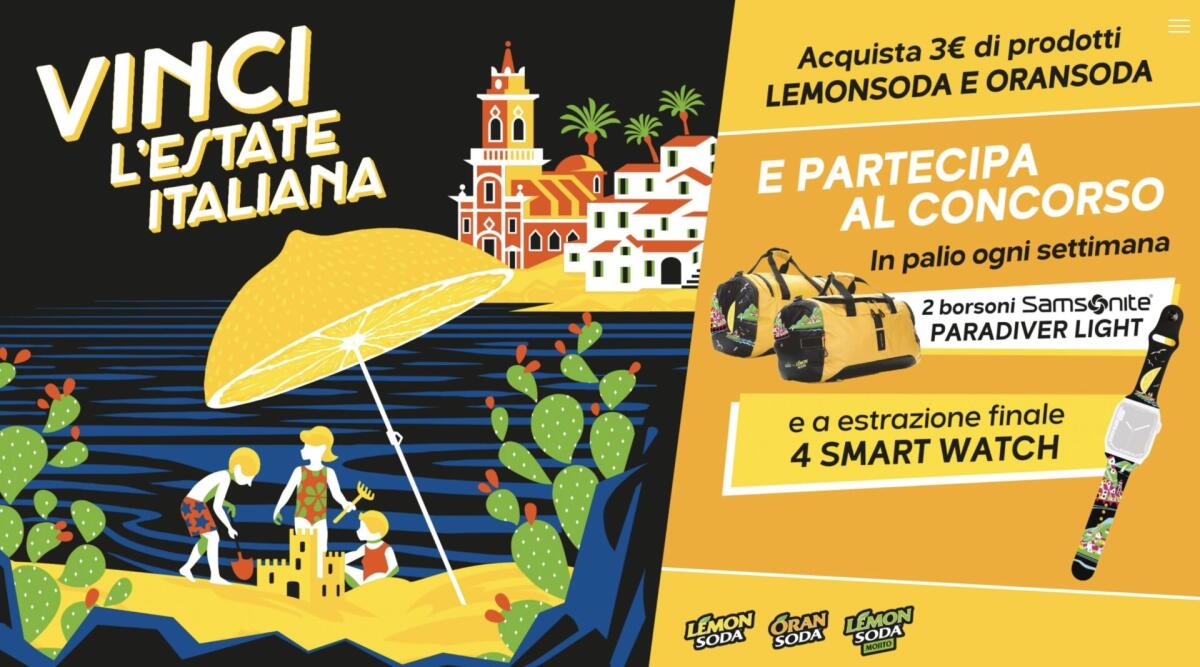 Concorso Lemonsoda Oransoda: vinci borsoni Samsonite e Apple Watch | Come Partecipare - 