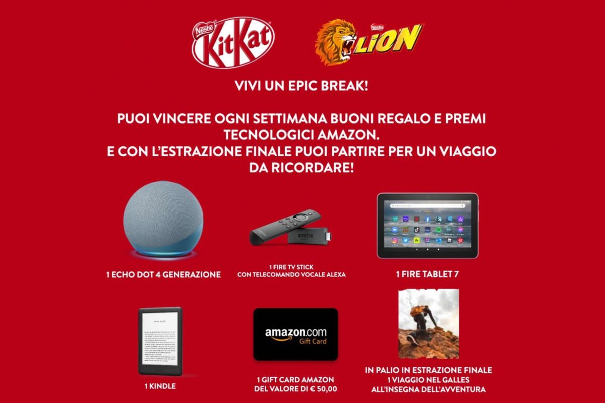 Concorso Kitkat: vinci buoni regalo, premi Amazon e un viaggio | Come Partecipare - 