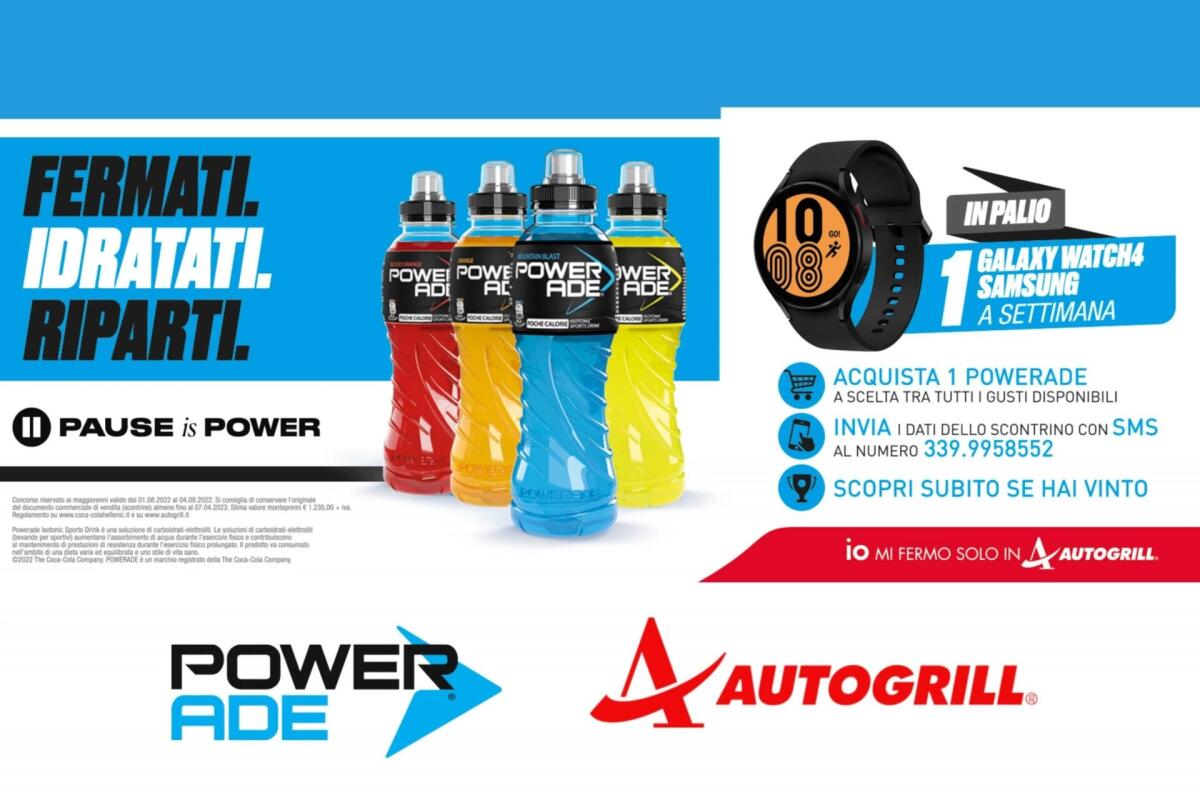 Concorso Powerade e Autogrill: vinci Samsung Galaxy Watch | Come Partecipare - 