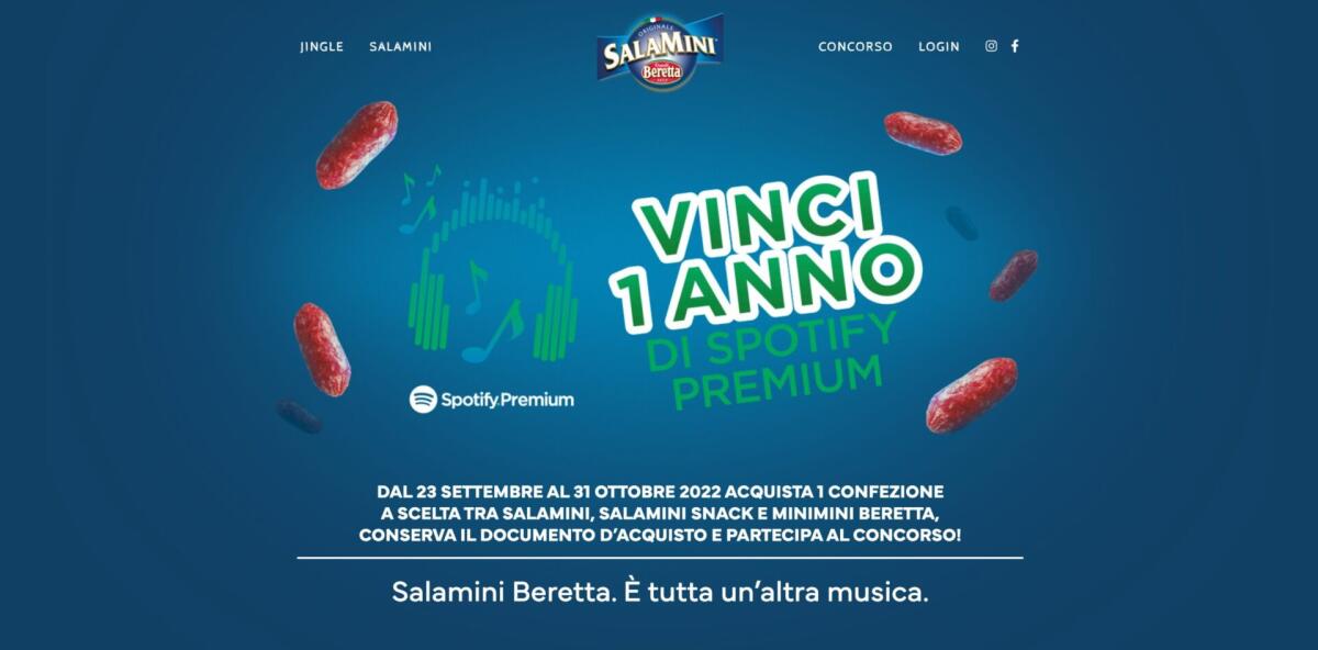 Concorso Salamini Beretta: vinci 1 anno di Spotify Premium | Come Partecipare - 